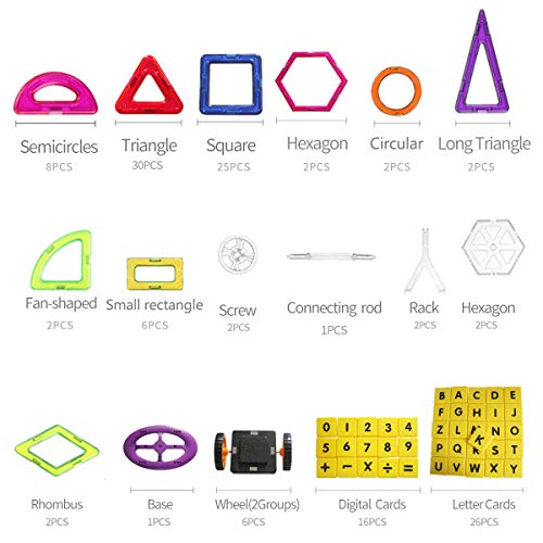 Magnetic Blocks-Magnetic Blocks Building Set for Kids-135 PCS - Thumbnail 7