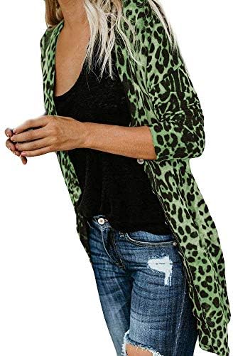 BaZhaHei Womens Long Sleeve Leopard Print Coat Fashion Blouse T-Shirt Women Tank Tops Sexy Long Jacket Autumn Shirt Ladies Casual Coat Button Cardigan Black