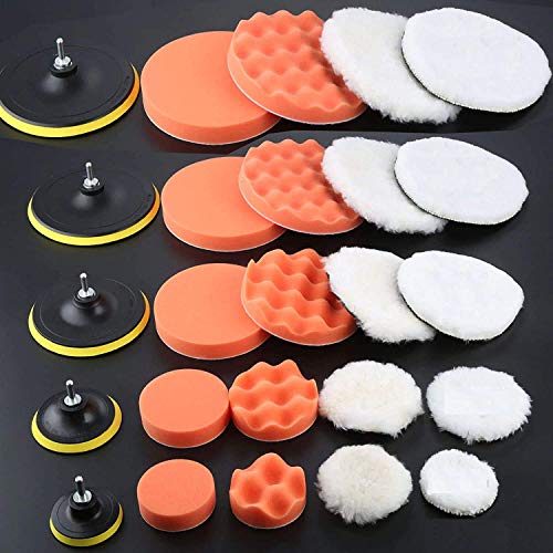 DIY Crafts 6 Pcs Gross Polishing Buffing Pads Kit Car Polisher Drill Adapter Car Polish Sponge Wheel Kit Car Wash Cleaning Polishing Wheel Car-Styling (2″/3″/4″/5″/6″/7″) (4″ Inch, 6 Pcs Set)