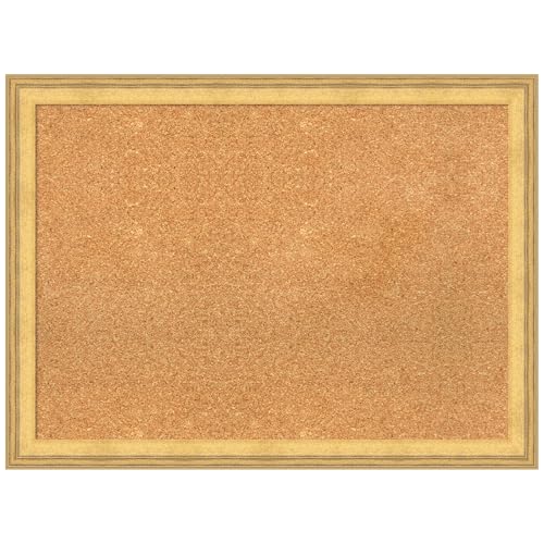 Amanti Art Natural Cork Board for Wall, 23x31 Vision Board with Gold Wood Frame…