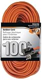 Rocky Mountain Cable Outdoor Extension Cord Orange 3 Prong - Heavy Duty Vinyl - 16/3 - Ultra flexible, Water resistant, flame retardant - Weather resistant - Reinforced for durability (100 feet)