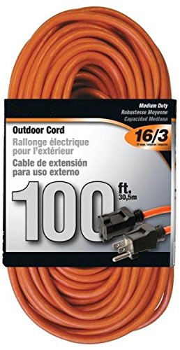 Rocky Mountain Cable Outdoor Extension Cord Orange 3 Prong - Heavy Duty Vinyl - 16/3 - Ultra flexible, Water resistant, flame retardant - Weather resistant - Reinforced for durability (100 feet)