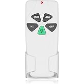 Ceiling Fan Remote Control Replacement, FAN-53T Remote for Harbor Breeze | Works for Hampton Bay Allen+Roth Kichler Litex, 3 Speed, Light Dimmer, 303.9MHz, Easy to Set with Mount Holder (Remote Only)