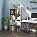 Homfa Bookshelf 4-Tier Wood Bookcase 8 Cube Modular Storage Organizer Cabinet Modern Home Office Furniture (Dark Oak)