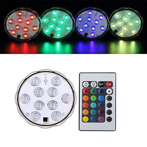 Lyyes Submersible LED Lights Underwater Led Lights Waterproof Colorful Pond LED Lights for Hot Tub,Aquarium, Vase Base, Pond, Swimming Pool (4pack) - Thumbnail 3
