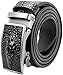 Falari Men's Crocodile Alligator Dress Belt Embossed Genuine Leather Strap Black 7021-BK-XL44