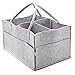 Little Tinkers World Baby Diaper Caddy & Extra Large Organizer for Diapers, Wipes & Nursery Storage Bin Unisex Design - Gray