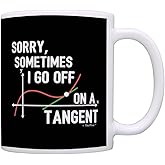 Funny Math Gifts Sometimes I Go Off on a Tangent Math Geek Gifts STEM 11oz Ceramic Coffee Mug with Handle