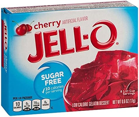 Amazon Com Jell O Sugar Free Cherry Gelatin Mix 0 6 Ounce Box Pack Of 6 Grocery Gourmet Food