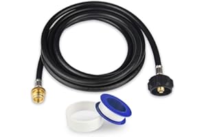 KOMAN 12FT Propane Adapter Hose 1 lb to 20 lb Converter,Converter for Buddy Heaters,Weber Q/Blackstone GriddleGrill,Coleman Camping Stove,1lb Propane Appliances Connect to 20lb Tank,Certified