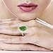 Green Turquoise Ring in Sterling Silver 925 & Genuine Turquoise Size 6 to 11