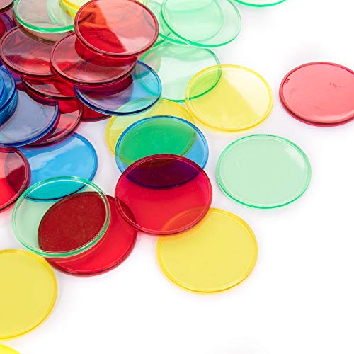 Jumbo Bingo Bundle - 50 Large Print Bingo Cards, 300 1.25" Bingo Chips - Educational STEM Resource - Translucent Colored Counting Markers for Elementary Classroom and Early Childhood Math Games - Thumbnail 4