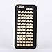 RAYTOP Metal Gold Studded Leather + Silicone Back Cases Covers for Apple iPhone 6 / 6s Plus 5.5 Inches Black Soft Metallic Rock Roll Cool Punk Girls Men High Fashion
