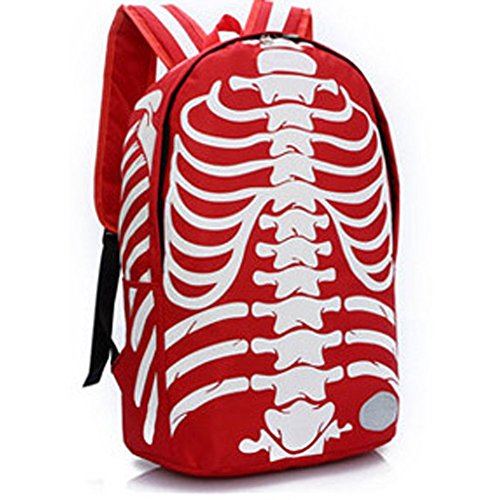 PinRoad Fashion Skull Skeleton Backpack Canvas Rucksack for Students