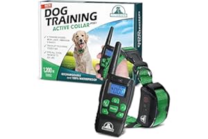 Pet Union PT0Z1 Premium Training Shock Collar for Dogs with Remote - Fully Waterproof, 4 Adjustable Training Modes - Shock, Vibration, Beep - Up to 1200ft Range