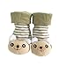 YueLian Baby Newborn Indoor Slipper Socks Bear Booties Brown 2.7''