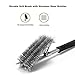 Grill Brush, BBQ Brush Cleaner 3 in 1 Stainless Steel Woven Wire Barbecue Grill Brush with Bristles for Ceramic, Iron, Gas & Porcelain Barbecue Grates