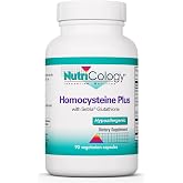 Nutricology Homocysteine Plus, Liver Support, 90 Vegetarian Capsules | Vitamin B Complex Dietary Supplement for Homocysteine Metabolism, Liver and Cardiovascular Health, 90 Servings