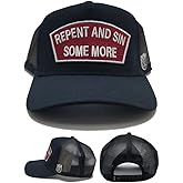 Cult of Individuality New Repent and Sin Some More Mesh Trucker Black Red Era Snapback Hat
