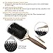 Boar Bristle Flat Hair Brush with Detangle Nylon Pins for Frizzy-Free, Smooth, Shiny Hair – Best Paddle Brush for Blow-drying, Detangling, Straightening All Hair Types, Women or Men