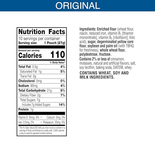 KELLOGG’S FROSTED FLAKES MINI SNAX CRISPY CEREAL SNACKS, KIDS SNACKS, LUNCH SNACKS, CINNAMON FRENCH TOAST, 9.5OZ BOX (10 POUCHES)