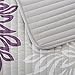 Comfort Spaces CS14-0066 Enya 3 Piece Quilt Coverlet Bedspread Ultra Soft Floral Printed Pattern Bedding Set, King, Purple-Grey