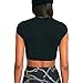 Antopmen Women's Crew Neck Short Sleeve Front Cut Out Hollow Crop Tops