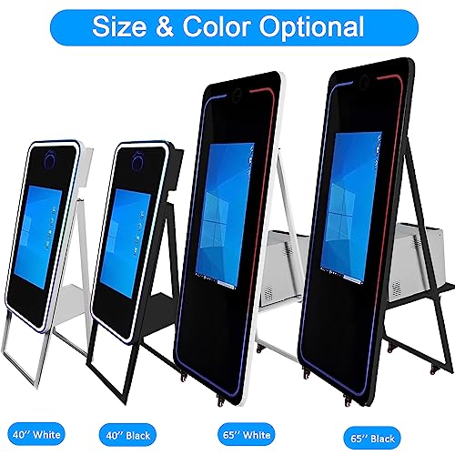 WideMeet Mirror Photo Booth Selfie Led Frame Portable Touch Screen