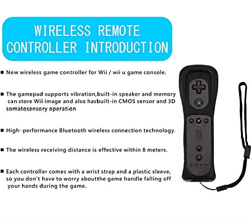 ZeroStory 1 Pack Classic Wireless Controller for Nintendo Wii and Wii U Console, Gamepad with Protective Silicone Case and Wrist Strap (Black) - Thumbnail 3