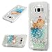 Compatible with Galaxy S8 Case, Galaxy S8 Glitter Liquid Case Protective Bumper Case Floating Bling Sparkle Quicksand Pretty Fashion Design for Samsung Galaxy S8, Cats Fish
