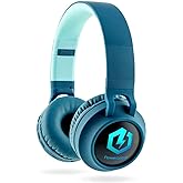 PowerLocus Kids Headphones Wireless, Bluetooth Headphones for Kids Over Ear, LED Lights, 85dB Safe Volume Limit, Foldable, Micro SD Mode, Built-in and Line-in Microphone for Phones,Tablets,Laptop