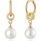 MYEARS Women Earrings Gold Huggie Hoop Dangle Drop 14K Gold Plated Small Simple Hypoallergenic Everyday Jewelry