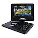 KORAMZI 7 inch Portable DVD Player with Rechargeable Battery, SD Card Slot and USB Port Swivel and Fold Portable DVD/CD/MP3 Player with Matching Color Headphones AC/DC Adapter (Black)- PDVD777