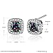 18K White Gold Plated Multicolor Black Cubic Zirconia Stud Earrings for Women Teen Girls Jewelry