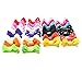 Habibee 60pcs Baby Girl Grosgrain Ribbon Hair Bows 30 Pairs 2 Inch Newborn Toddlers Kids Small Hair Clips Barrettes Pigtails Bows with Hairbows Holder (Solid Color + Polka Dot)