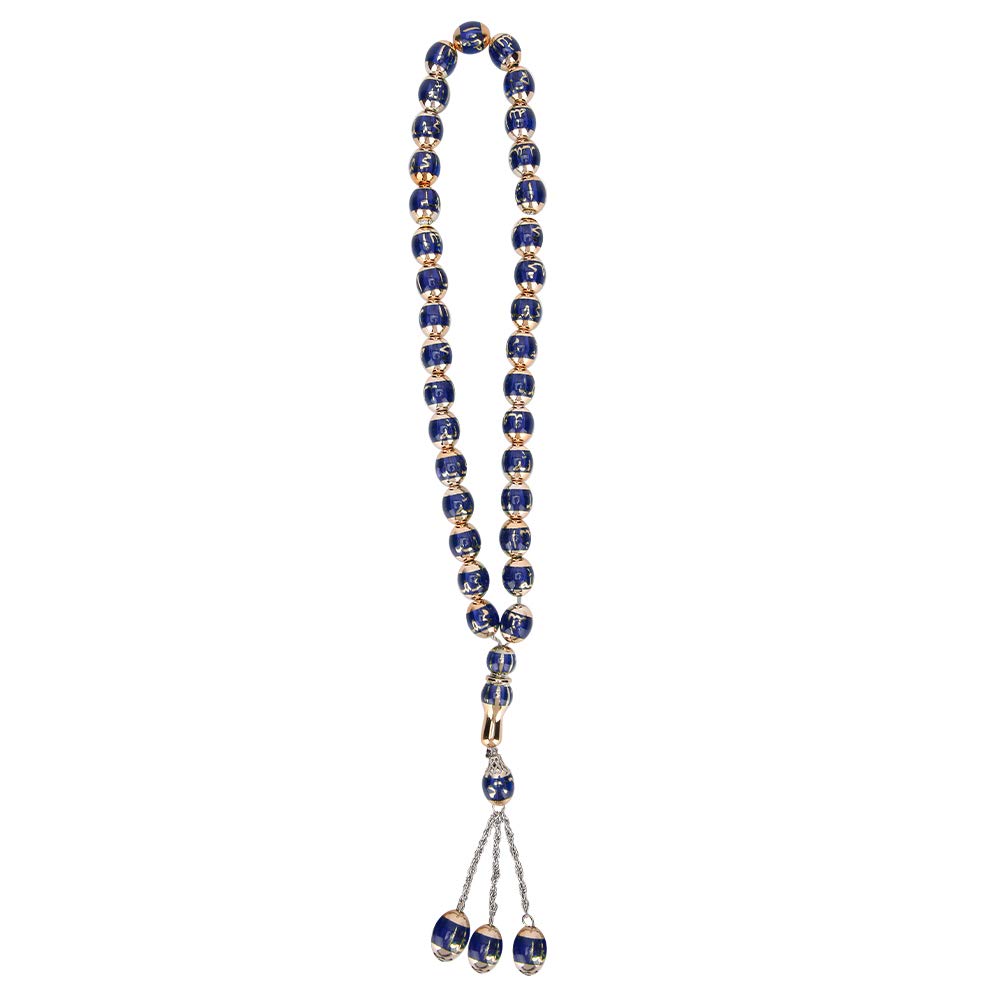 Buachois Muslim Prayer Beads,Buddhist Prayer Beads Bracelet Resin Unisex Buddhist Round Words Religious Rosary Worship Supplies Hanging Decor Blue