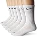 Nike Dry Cushion Crew Training Socks (6 Pair) (White/Black)