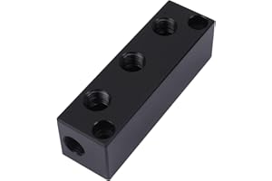 MARSTEK Air Manifold, Air Compressor Manifold, Air Hose Inline Manifold Block Splitter, Pneumatic Manifold Air Distribution Block, NPT 1/4 Inch Port (3 Way 5 Port)