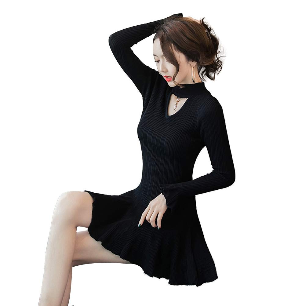 black tunic sweater dress