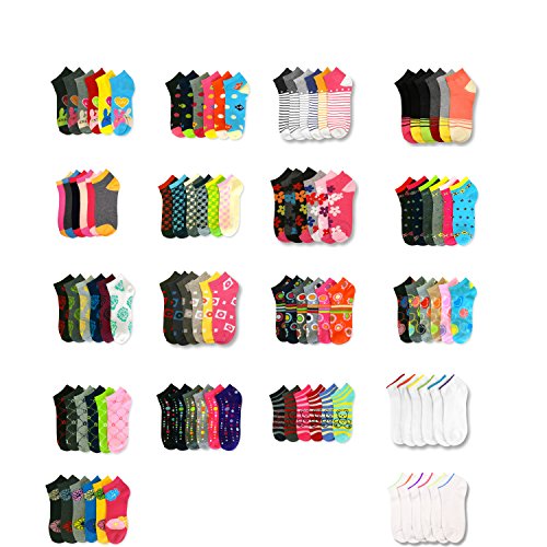 12 pairs Wholesale Lot Socks Women Mixed Assorted Colors Ankle/quarter 6-8 9-11