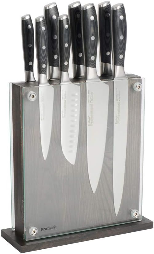 ProCook Professional X50 Knife Set with Glass and Blackened Ash