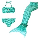 sophiashopping Girl's 3pcs Mermaid Tail Swimmable Princess Bikini Set Swimsuit