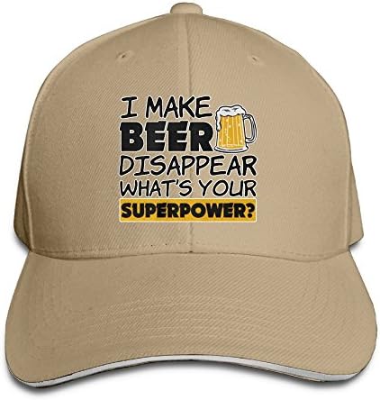 UanQ Funny Adult I Make Beer Disappear Superpower Fishing Hats Natural