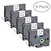 BEYONDTEK Work for Brother P Touch Label Maker Cartridge Tz 1/2