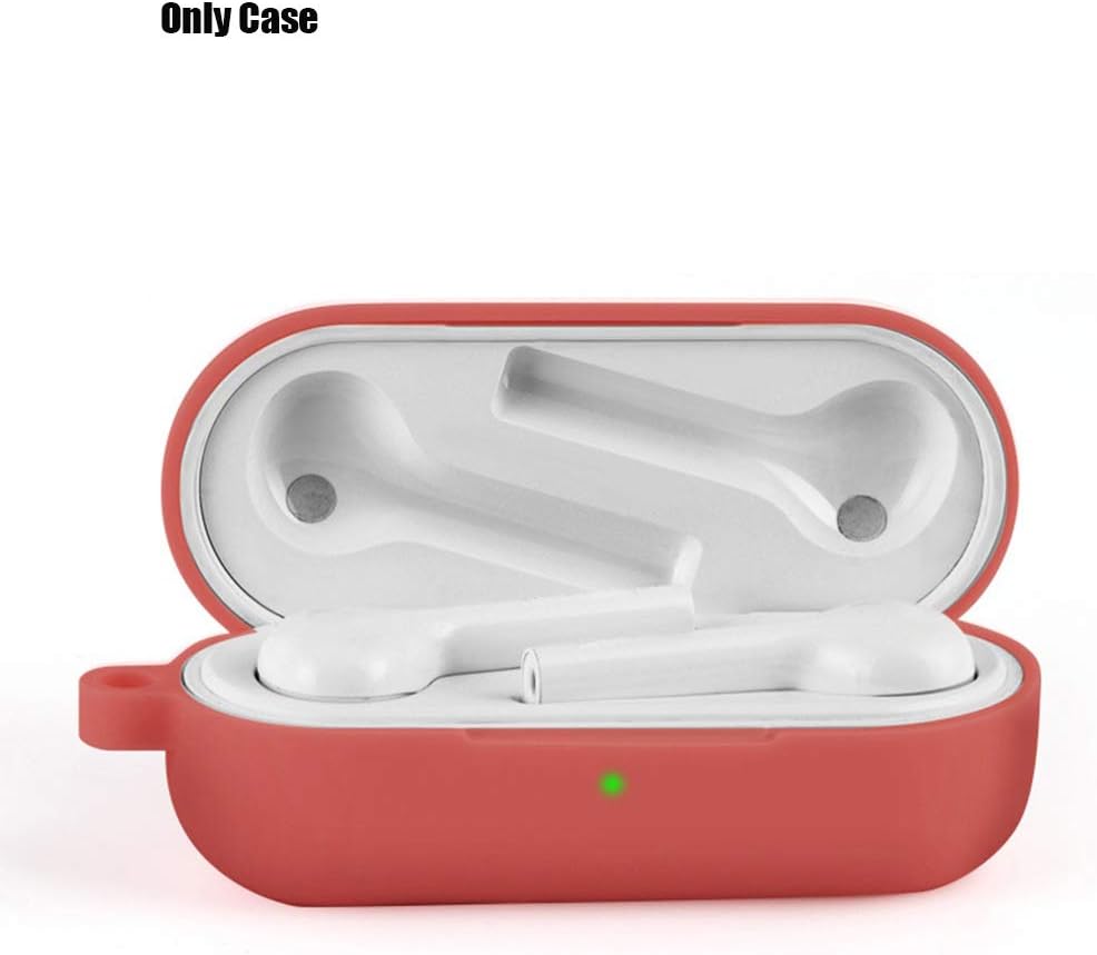 Silicone Protective Case Full Cover with Carabiner for Huawei FreeBuds Lite (Red)