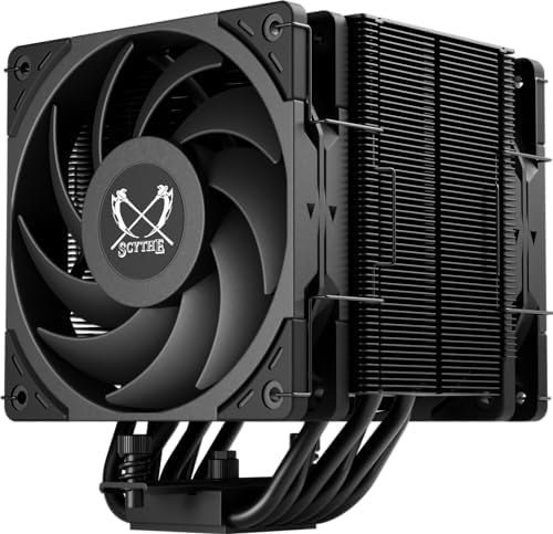 Scythe Mugen 6 Dual Fan Black Edition CPU Air Cooler, Intel LGA1700, LGA1151, AMD AM5, AM4 Support,120mm, Single Tower, Aluminium Top Cover (Mugen 6 Dual Fan Black Edition) (SCMG-6000DBE)
