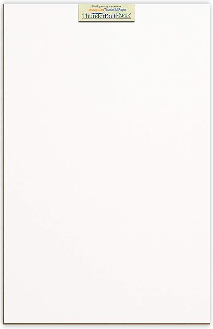 10 Sheets Chipboard 24pt white 1 side Light Medium Weight Thickness PaperBoard .024 point 11X14 Inches 11 X 14 Caliper White Coated Cardboard Paper Scrapbook|Picture-Frame Size