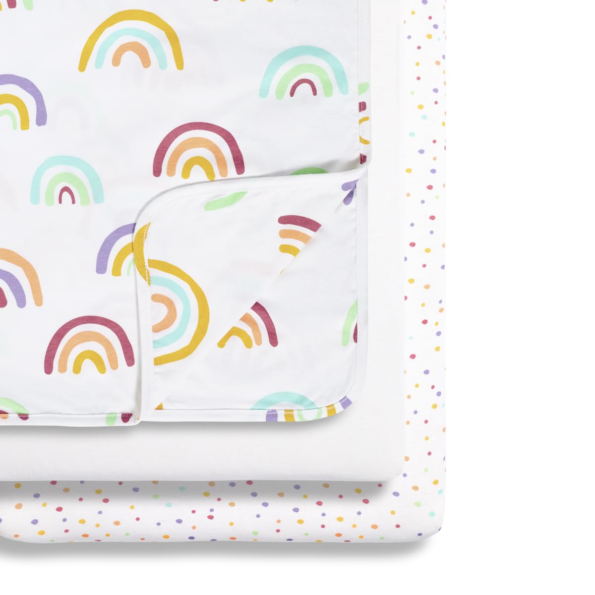 Snuz 3-Piece Jersey Cotton Crib Bedding Set - Multicoloured Rainbow