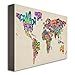 Trademark Art Michael Tompsett Typography World Map II Canvas Art, 22 by 32-Inch