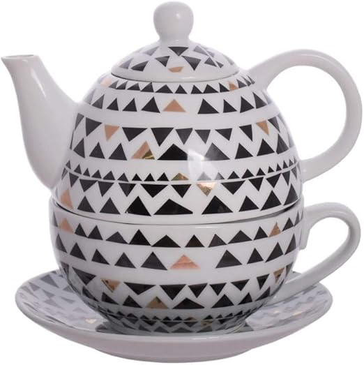 Cha Cult Tea for one Set Selina Porzellan mit Goldauflage 4teilig